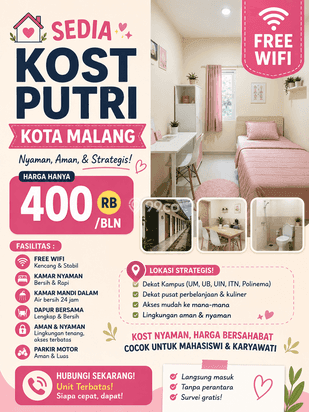Kost Murah! Disewakan Kost Putri Lowokwaru Kost Murah! Disewakan Kost Putri Lowokwaru