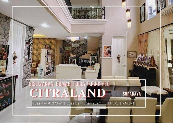 Rumah Istimewa Terawat Fully Furnish di Citraland Surabaya. Rumah Istimewa Terawat Fully Furnish di Citraland Surabaya.