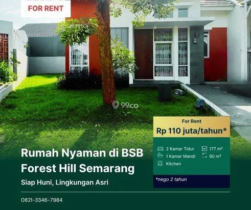 SPECIAL PRICE! Kontrakan Rumah Semi Furnished, 2 Kamar Tidur, Luas Bangunan 60m², Perumahan Cluster Forest Hill BSB Citraland ,Mijen SPECIAL PRICE! Kontrakan Rumah Semi Furnished, 2 Kamar Tidur, Luas Bangunan 60m², Perumahan Cluster Forest Hill BSB Citraland ,Mijen