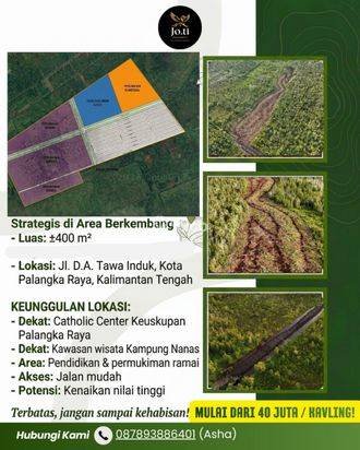 Tanah Murah Palangka Raya 400m² – Mulai 40 Juta, Area Berkembang SHM Tanah Murah Palangka Raya 400m² – Mulai 40 Juta, Area Berkembang SHM