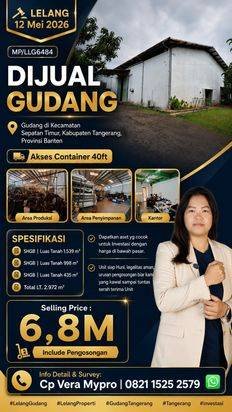 Dijual Gudang di Tangerang, Sepatan Timur akses Container 40ft, Luas hampir 3000m2 di Tangerang Dijual Gudang di Tangerang, Sepatan Timur akses Container 40ft, Luas hampir 3000m2 di Tangerang