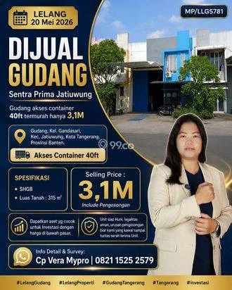 Dijual Gudang Sentra Prima Jatiuwung, Tangerang Kota, Gudang akses container 40ft termurah hanya 3,1M Dijual Gudang Sentra Prima Jatiuwung, Tangerang Kota, Gudang akses container 40ft termurah hanya 3,1M