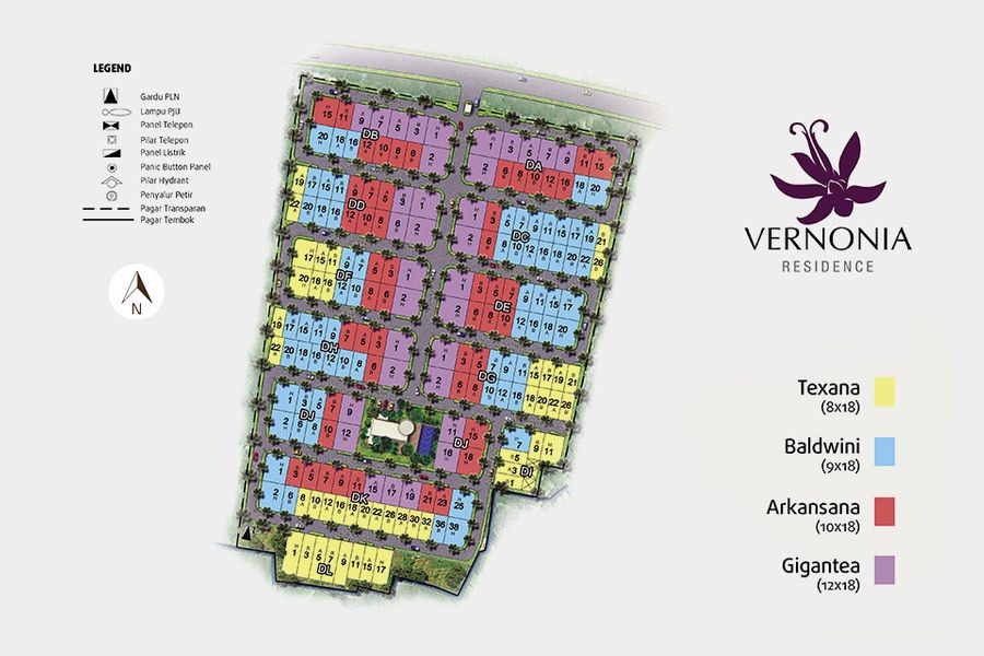 cluster vernonia summarecon bekasi siteplan