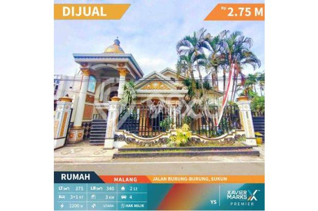 Dijual Rumah Mewah Bergaya Turki Di Jalan Burung burung, Sukun, Malang.