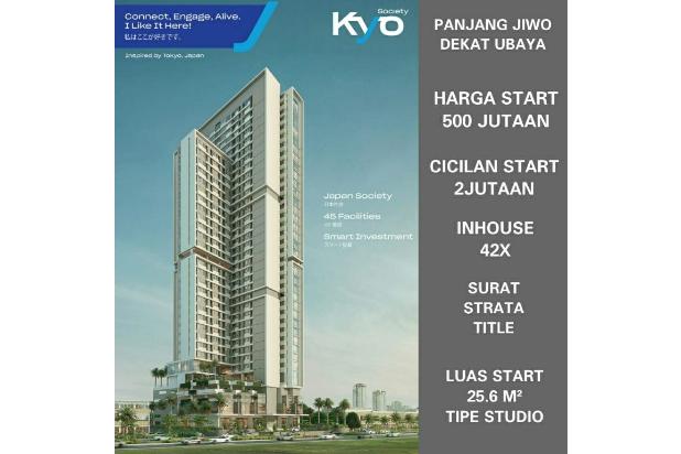Apartemen kyo society panjang jiwo rungkut tanrise dp cicil