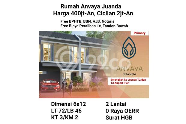Rumah The Anvaya dekat Juanda Free Biaya Inden 0 jalan oerr
