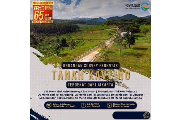 Investasi Tanah Kavling Pasti Untung Yuk dekat Cibubur nih