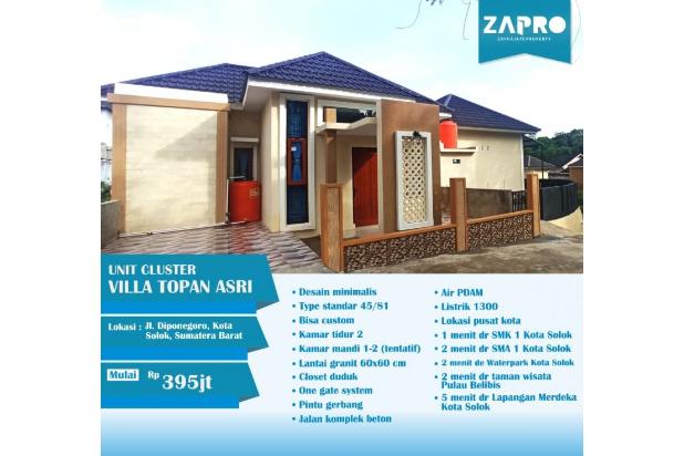 Dijual rumah cluster minimalis modern kota solok