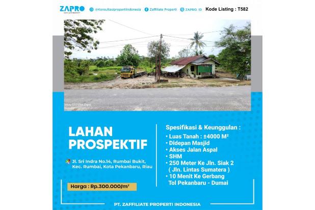 Dijual tanah/lahan dekat gerbang tol pekanbaru-dumai