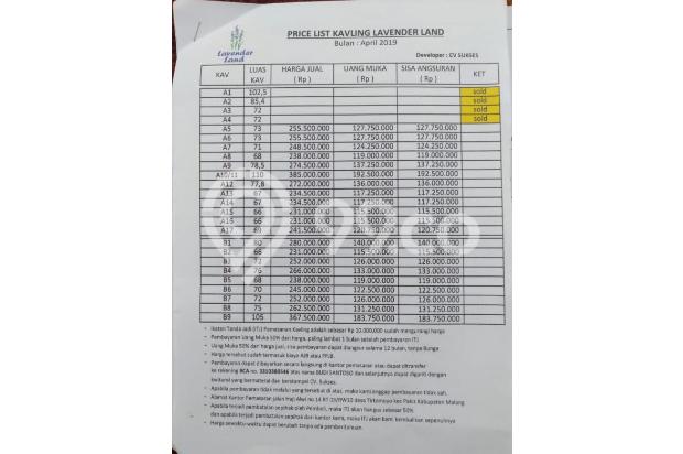 Tanah kavling murah di Lanvender Land Blimbing Malang