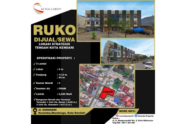 Di Jual/Sewa Ruko di Tengah Kota Kendari