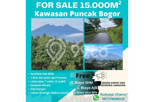 Dijual tanah di Puncak Bogor 10000 SHM m²