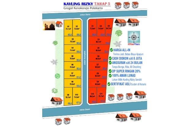 TANAH KAVLING MURAH SIAP BANGUN POLOKARTO SUKOHARJO