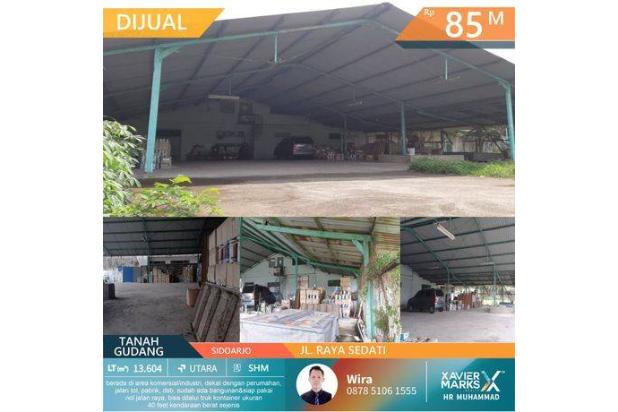 Tanah + gudang di Jl. Raya Sedati dijual