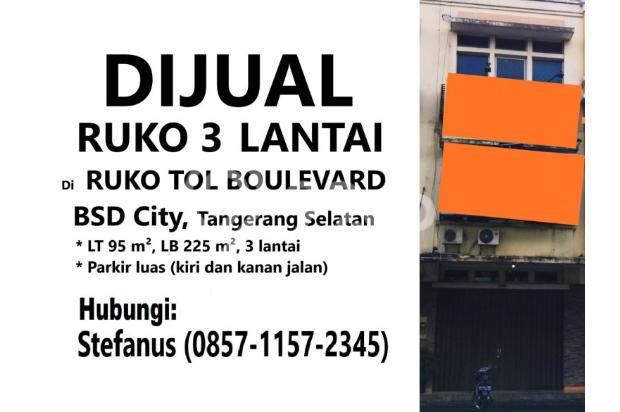 Dijual Ruko di Area Ruko Tol Boulevard BSD City, Tangerang Sel