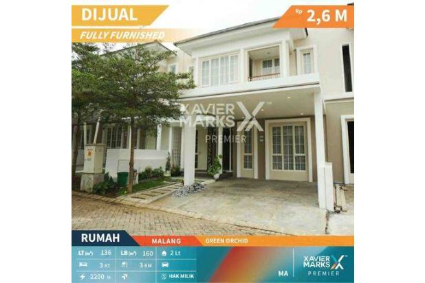 B034 Rumah Dijual di Green Orchid Full Furnish, Soekarno Hatta, Lowokwaru, Malang