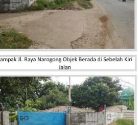 Gudang 15.871 m2 Dijual 60 M nego Jl Raya Narogong Cileungsi