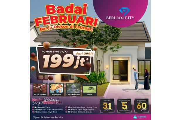 Rumah Murah di Sidoarjo Promo 199 Juta, Berlian City