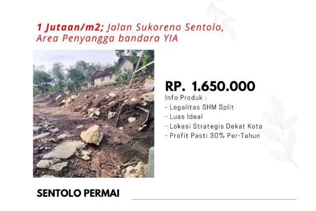 1 Jutaan/m2; Tanah Standar Perumahan Kawasan Pengembangan Indu