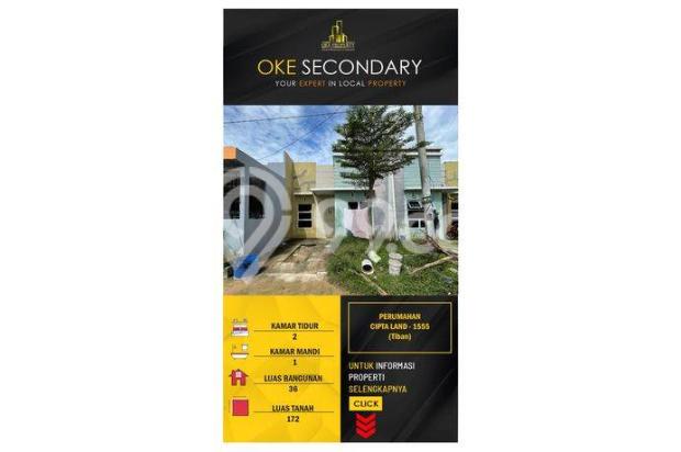 Jual Rumah 1 Lantai Unfurnished 2 Kamar Tidur Cipta Land