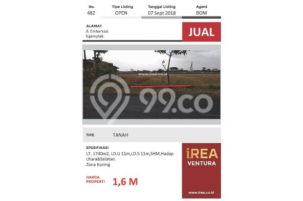 Tanah 1740m dekat Tol Embarkasi Solo