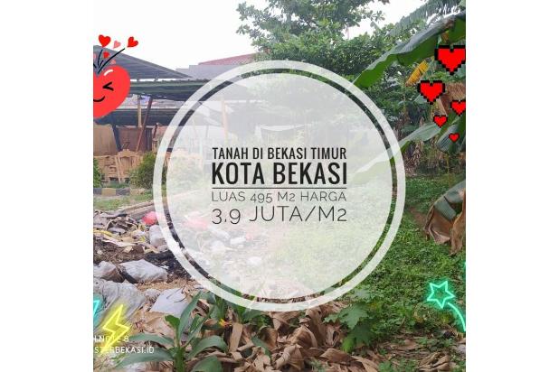 Tanah Bekasi Timur Pinggir Jalan Persis Lebar Muka 14 m2