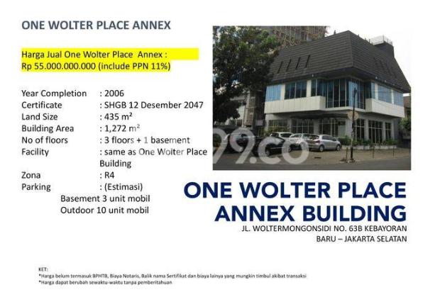 Dijual Gedung One Wolter Place Annex di Kebayoran Jakarta Selatan