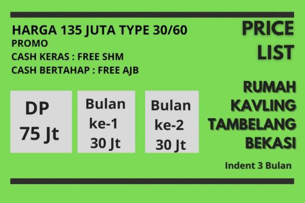 Rumah Murah Tambelang Bekasi Cuma 135 Juta