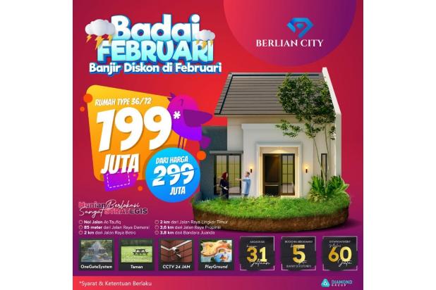 Dijual Rumah Mewah Dekat Kota Sidoarjo, Berlian City Juanda