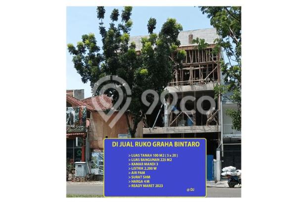 Ruko di Graha Bintaro, Tangerang Selatan 225 m Baru SHM