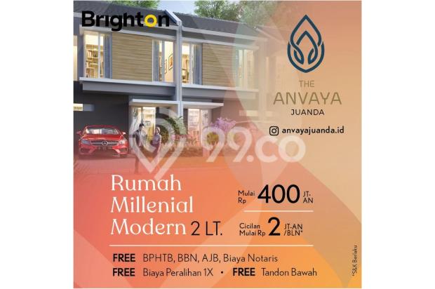 Rumah Milenial 400Jutaan Cicilan 2Jutaan di Anvaya Juanda, Sed