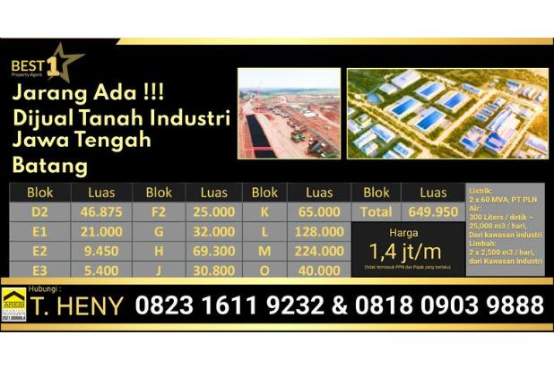 Tanah Industri Jawa Tengah, Cocok Untuk Gudang Dan Pabrik !