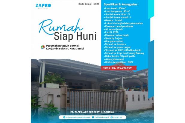 Rumah siap huni minimalis modern lokasi strategis di jambi