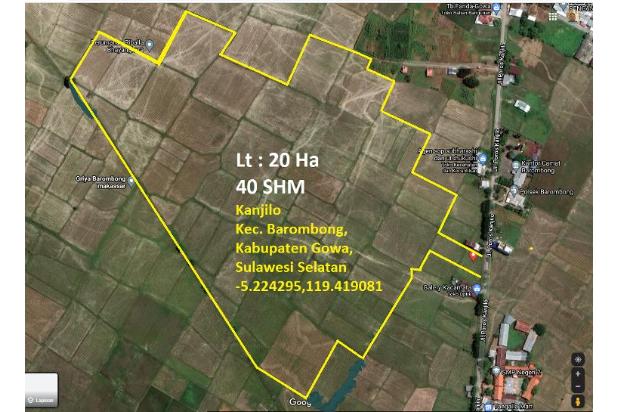 Tanah 20 Ha Poros Barombong, Gowa.