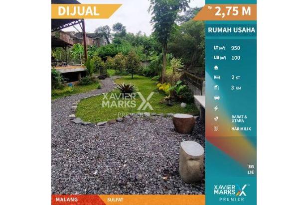 Rumah Plus Ruang Usaha di Sulfat Malang Nuansa Alam Cafe 