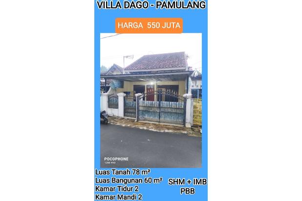 JUAL CEPAT RUMAH UDARA SEJUK KOMPLEK VILLA DAGO PAMULANG