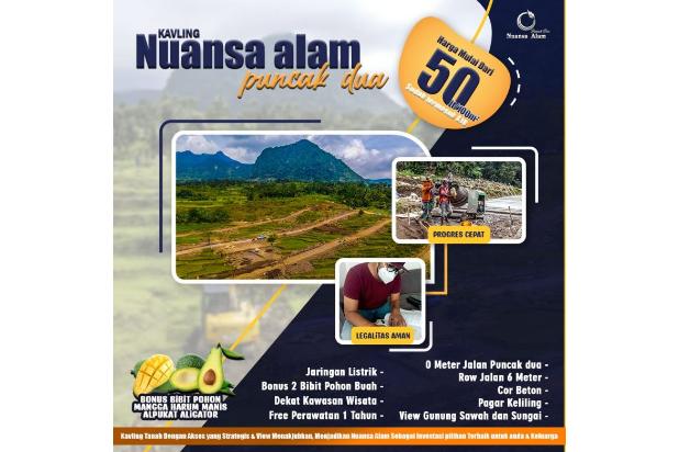 KAVLING VILA JALUR WISATA PUNCAK 2 HARGA TERJANGKAU DI BOGOR