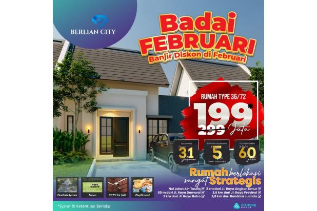 Rumah Modern di Damarsi Sidoarjo 199 Juta, Berlian City