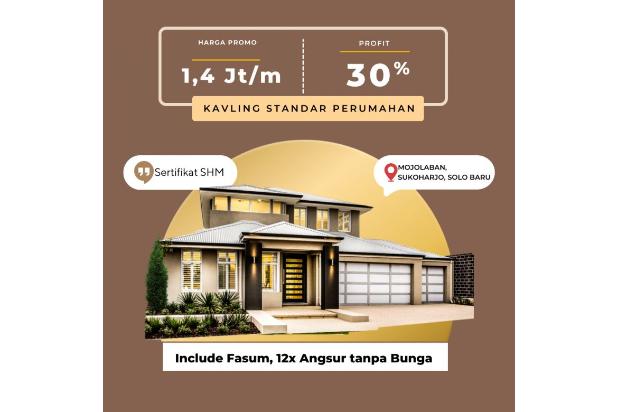 Tanah Solo , SHM, 12x Angsuran