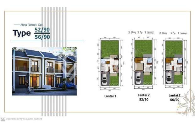Alana Tambak Oso, Type 52 90, 2 Lantai, Dekat Oerr, Merr, Bandara