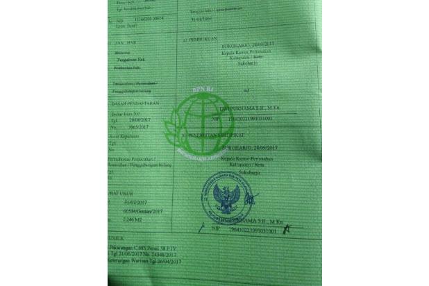 JuaL Tanah Pekarangan Lokasi BuLu Sukoharjo