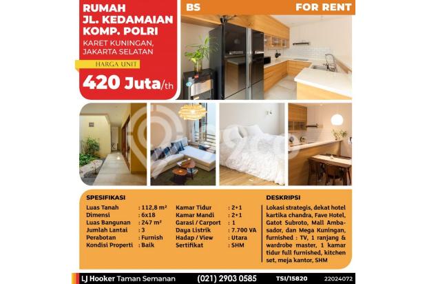 (TSI/15820) Rumah Jl. Kedamaian, Komp. Polri, Karet Kuningan