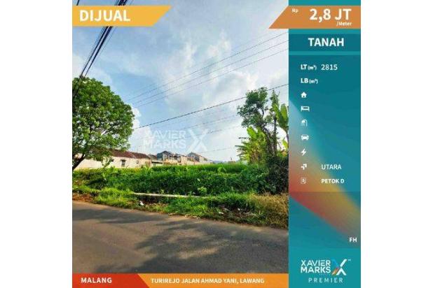 Tanah Strategis di Turirejo Jalan Ahmad Yani Lawang Malang 