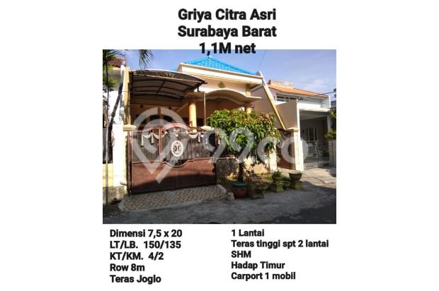 Rumah Griya Citra Asri Benowo Surabaya Barat 1,1 M Nett