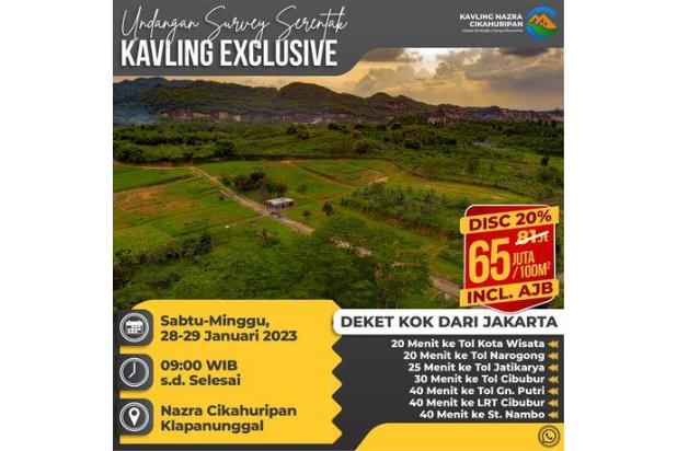 Kavling murah dekat Cibubur Jakarta timur Tanah 100 m² SHM
