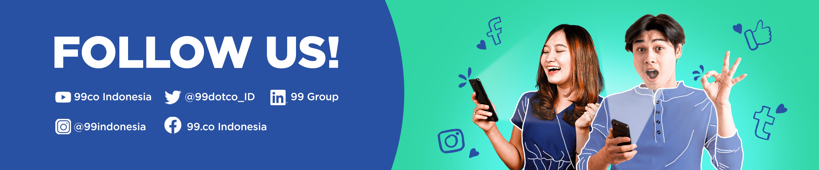 Follow 99.co Social Media