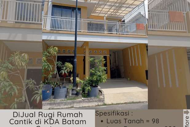 Dijual Rugi Rumah Cantik di Kda Batam Center