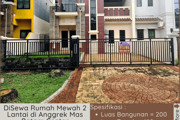 Disewa Rumah 2 Lantai di Anggrek Mas Batam Center