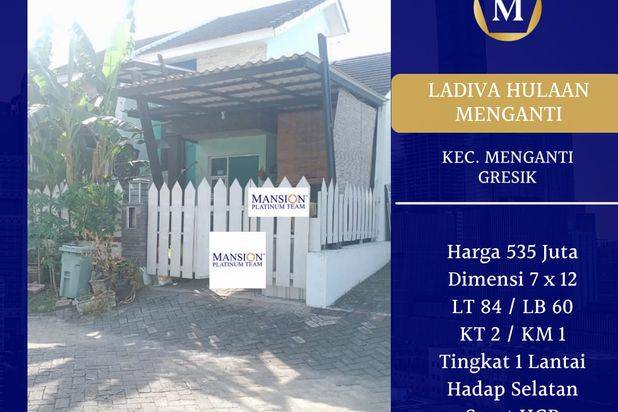 Rumah Ladiva Hulaan Gresik Murah Dkt Royal Residence Perum Menganti Permai