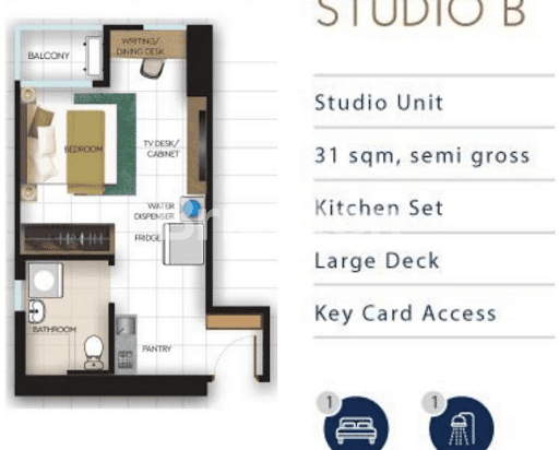 Apartemen Studio B View Pool & Garden Citra Plaza Nagoya